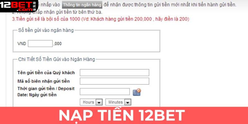 Nạp tiền với phương thức chuyển tiền nhanh